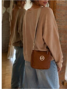 Michael Kors Tan Crossbody Bag with MK Logo